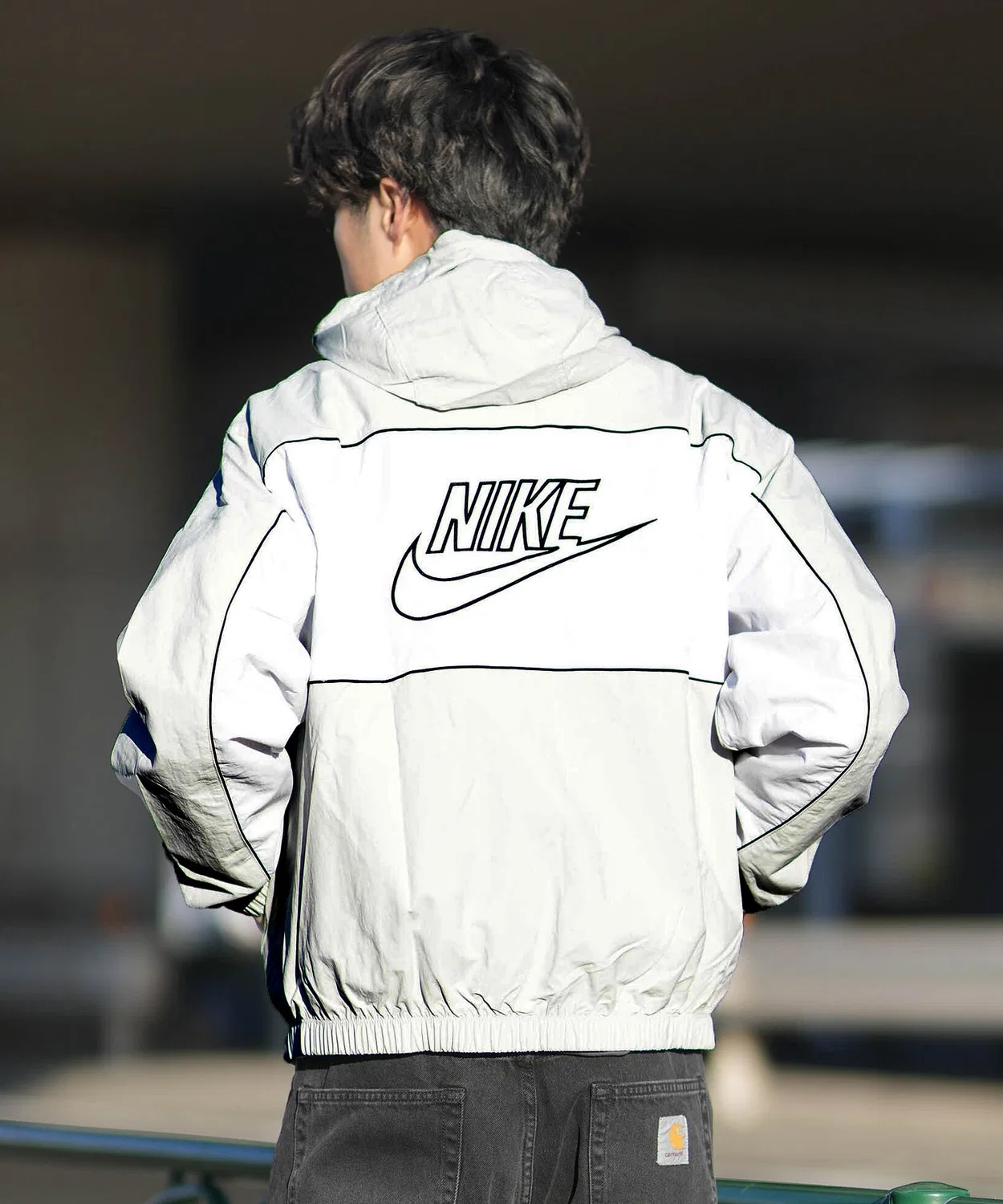 Куртка Nike AS M Club Athlete Jacket, лёгкая, серая — фото 3