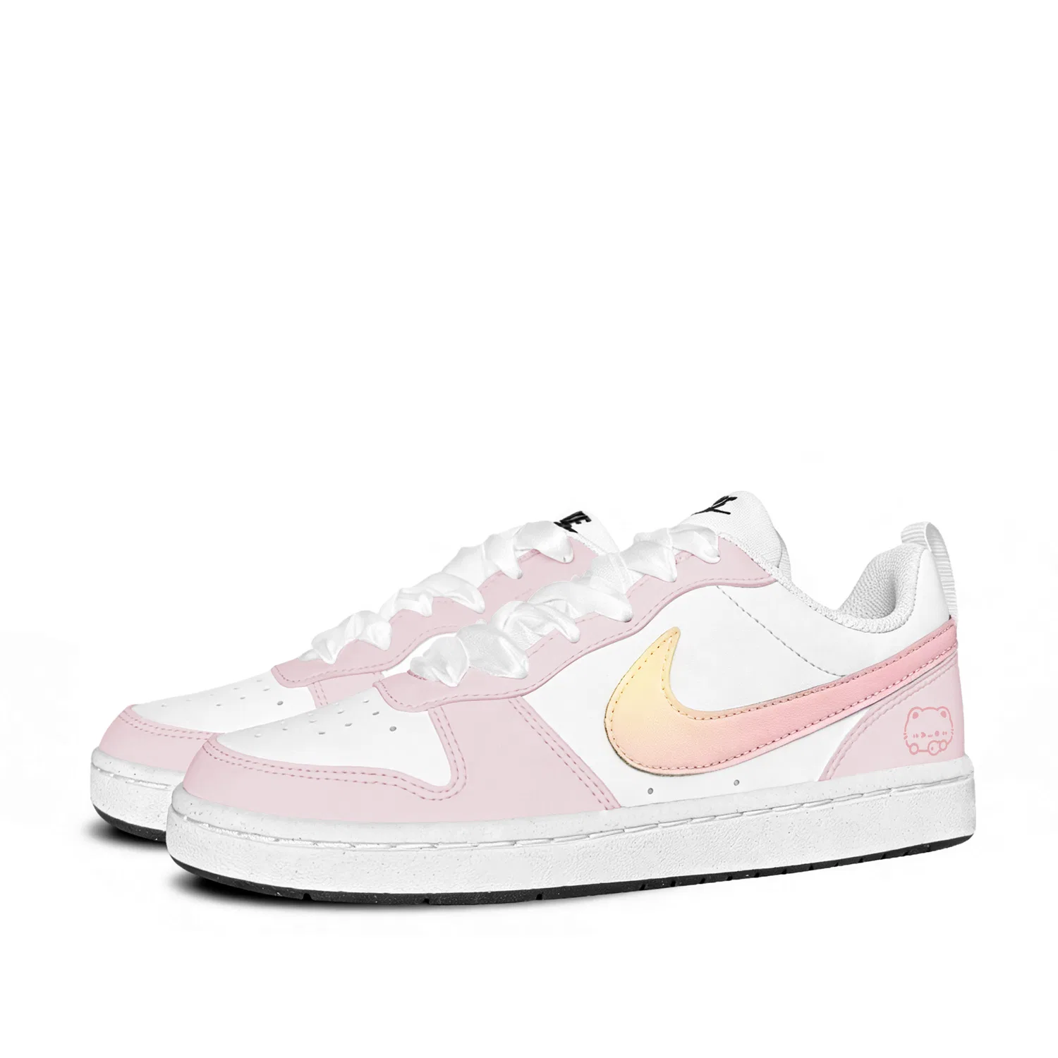 Детские кроссовки для скейтбординга Nike Court Borough Gradient Kitten белые — фото 4