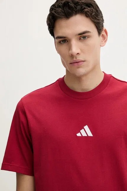 Футболка из хлопка Adidas, красный — фото 4