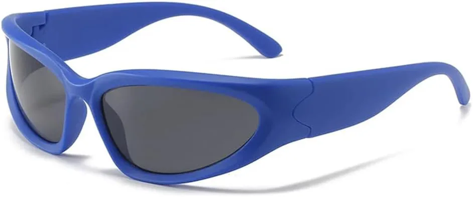 

Панк-солнцезащитные очки для женщин и мужчин, зеркальные спортивные очки, винтажные солнцезащитные очки для мужчин, защита от УФ-излучения UV400 HDUBFY, Blue