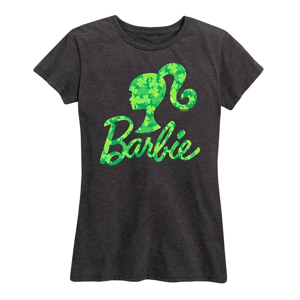 

Женская футболка с логотипом Barbie и рисунком трилистника, цвет Heather Charcoal