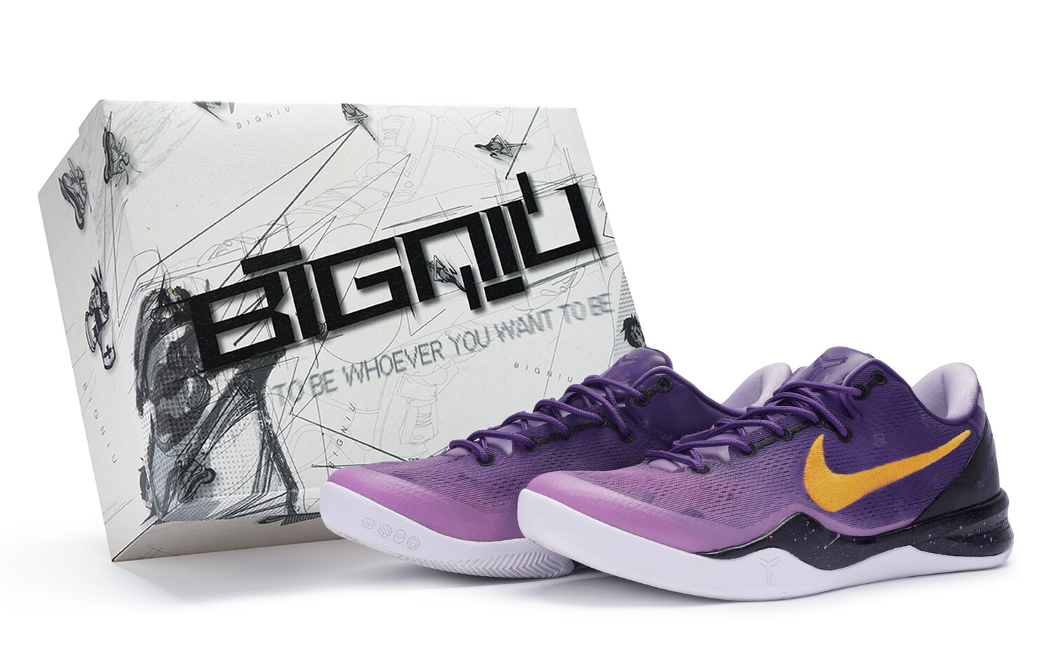 

Баскетбольные кроссовки Kobe 8 унисекс с низким верхом фиолетового цвета Nike