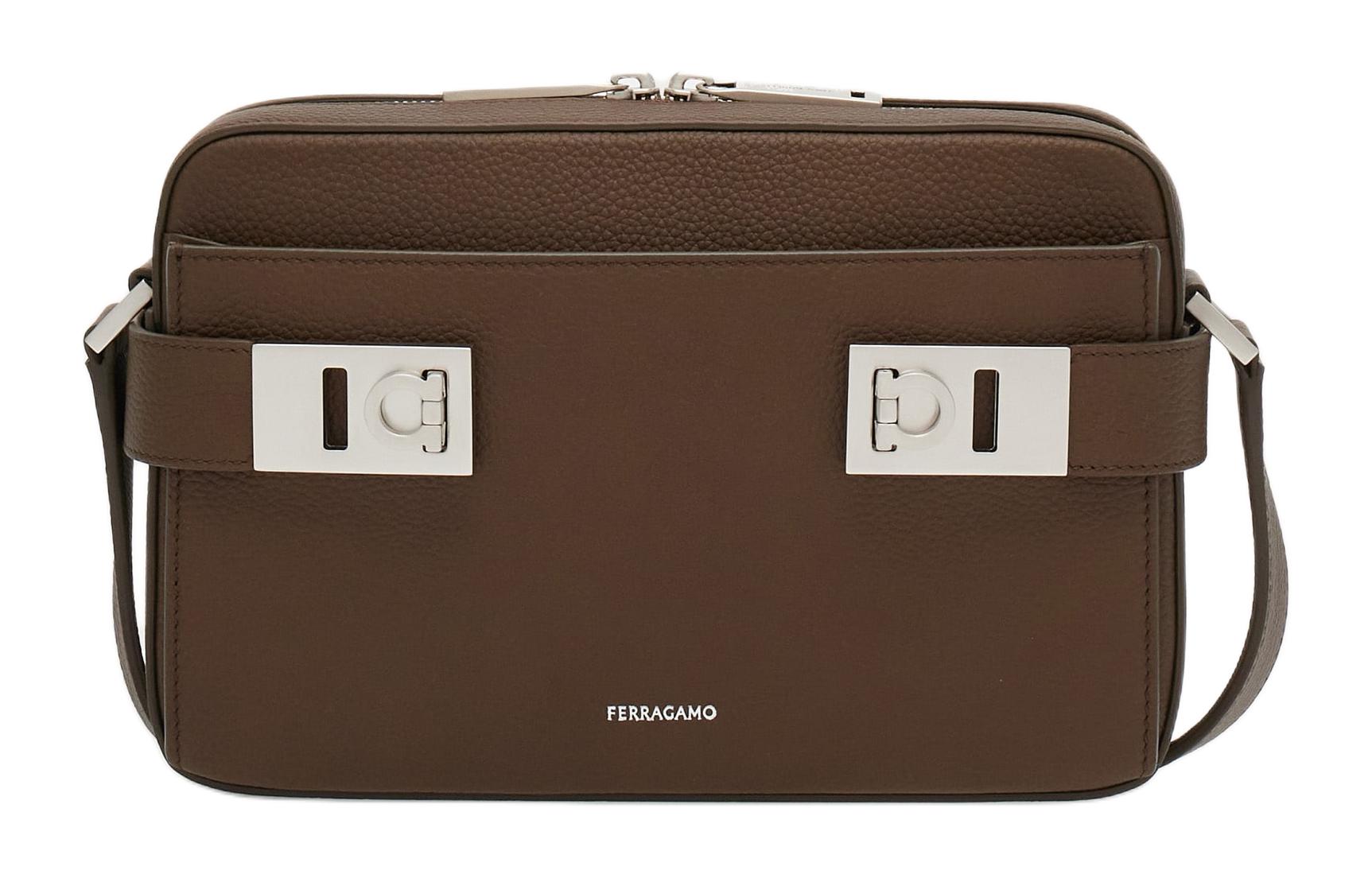 

GANCINI Crossbody Bag, Shoulder Bag Men's Clay с молотковой текстурой из телячьей кожи Ferragamo, basic set (bag+dust bag)