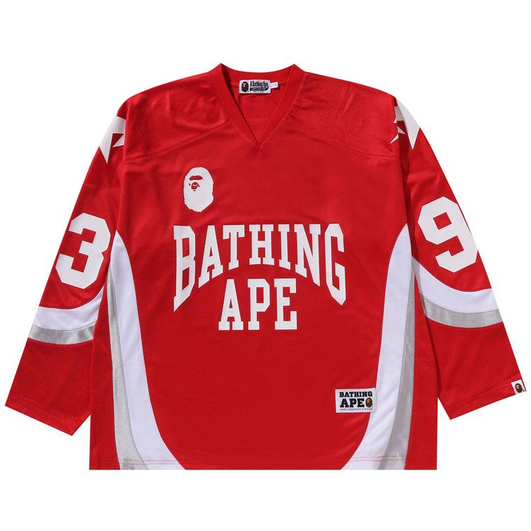 

Джерси BAPE Line Camo Jacquard Logo Relaxed Fit Ice Hockey Jersey, Red