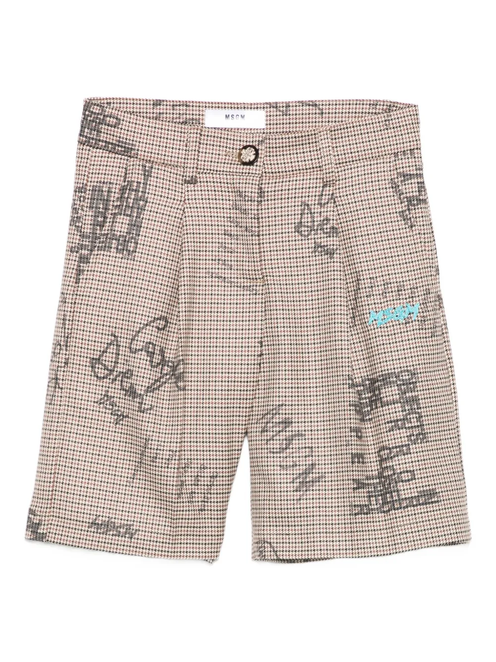 

Шорты в ломаную клетку MSGM Kids, коричневый