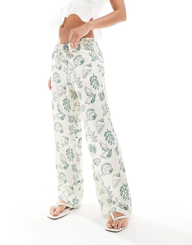 

Широкие брюки Vero Moda с удобным поясом и морским принтом