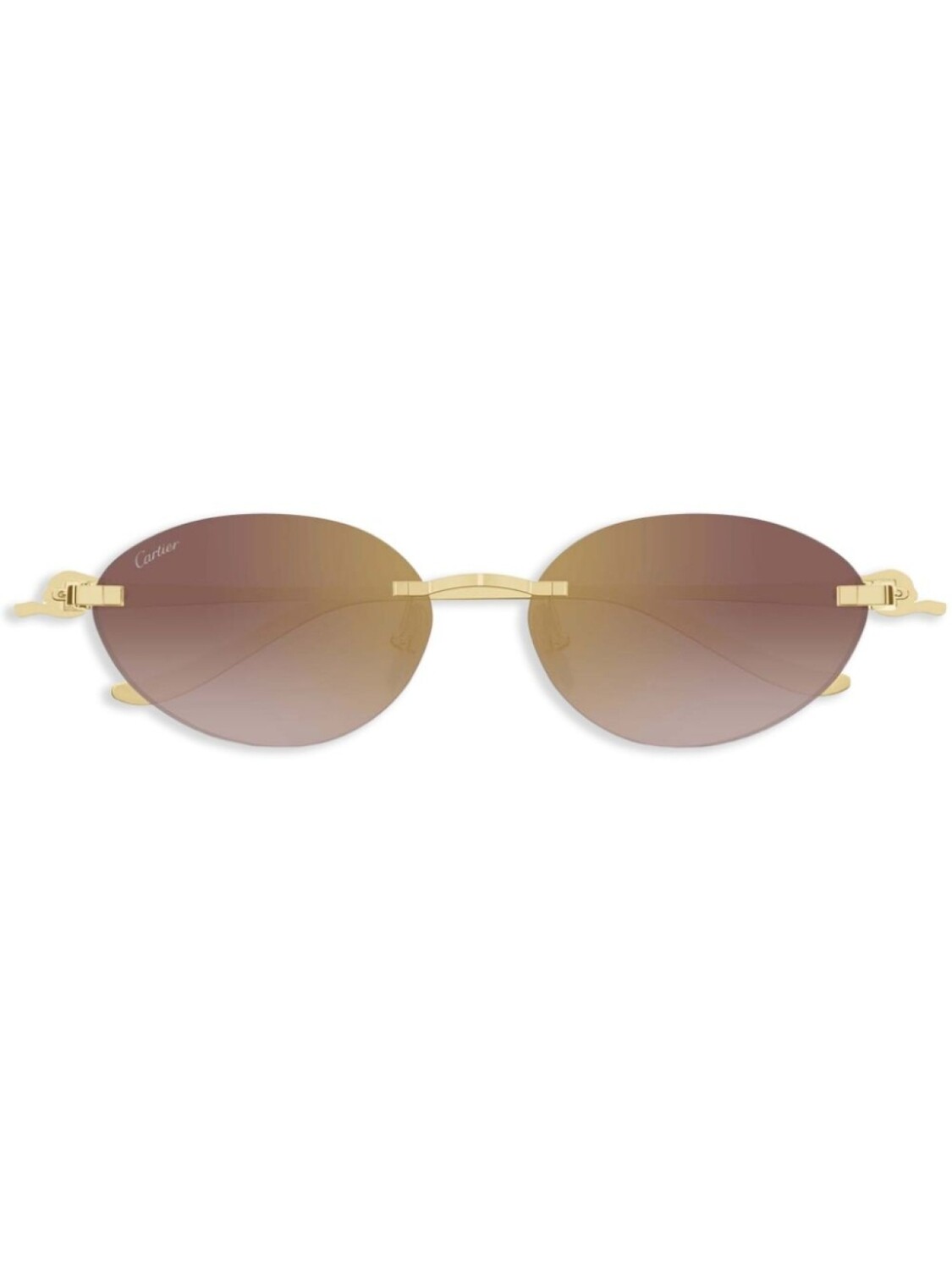 

Солнцезащитные очки в овальной оправе Cartier Eyewear, золотой