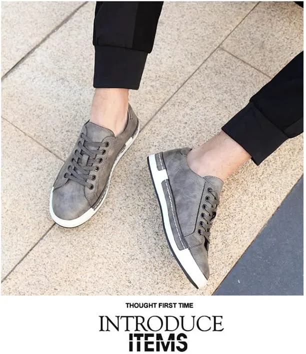 

Мужские кожаные повседневные кроссовки, дышащие низкие прогулочные туфли для бизнеса AINIJIA&HOLO, коричневый