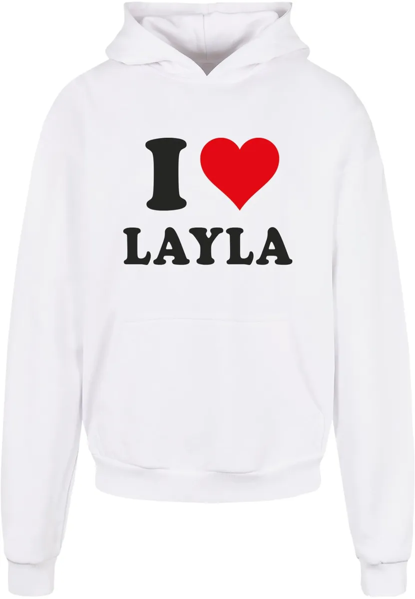 

Толстовка с капюшоном Merchcode " Merchcode Men's I Love Layla Ultra Heavy Hoody", белый
