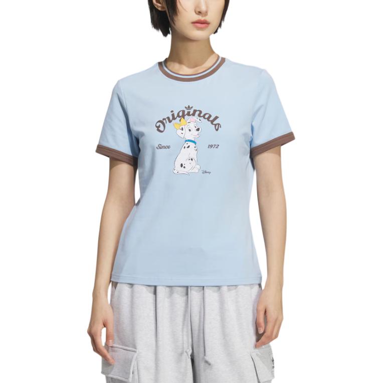 Футболка Disney SS25 женская Adidas Originals, синий — фото 2