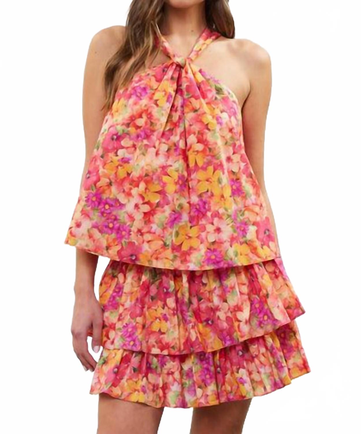 

SKIES ARE BLUE Многоярусная юбка с оборками Tessa, коралловый разноцветный