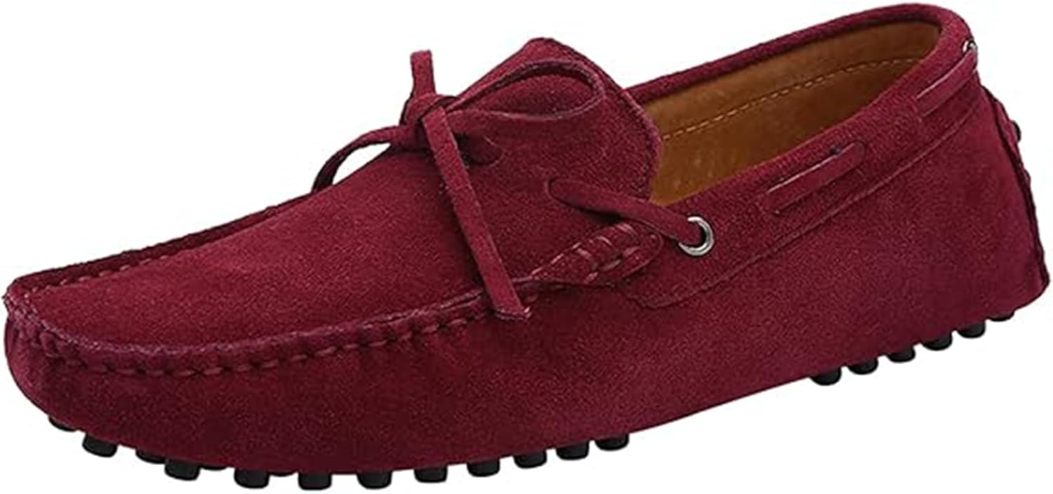 

Мужские легкие мокасины из классической замши, повседневные слипоны для вождения и вечеринок Xinduoyu, красный