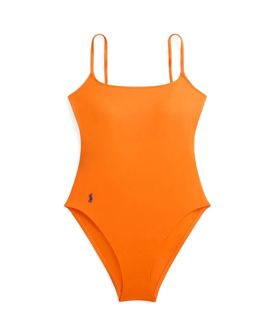Женский слитный купальник на тонких бретелях Polo Ralph Lauren, Sailing Orange — фото 3