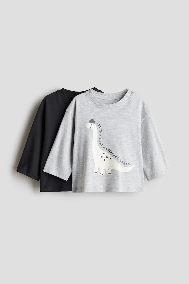 

Комплект из 2 рубашек с длинными рукавами H&M, серый