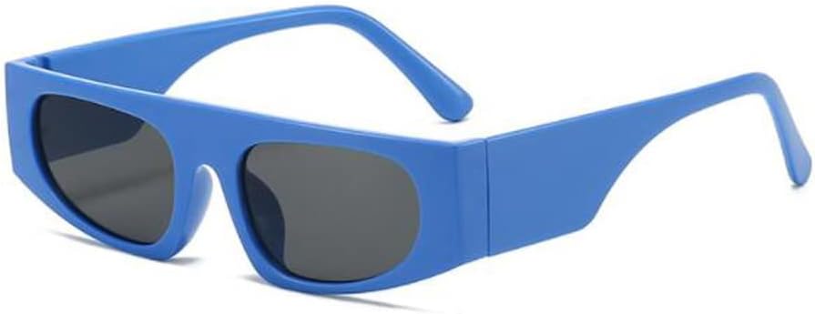 

Солнцезащитные очки в форме «кошачий глаз» прямоугольной формы для мужчин и женщин, в стиле хип-хоп/панк, простые солнцезащитные очки с широкими дужками star shop, Blue Frame Black Gray Flakes