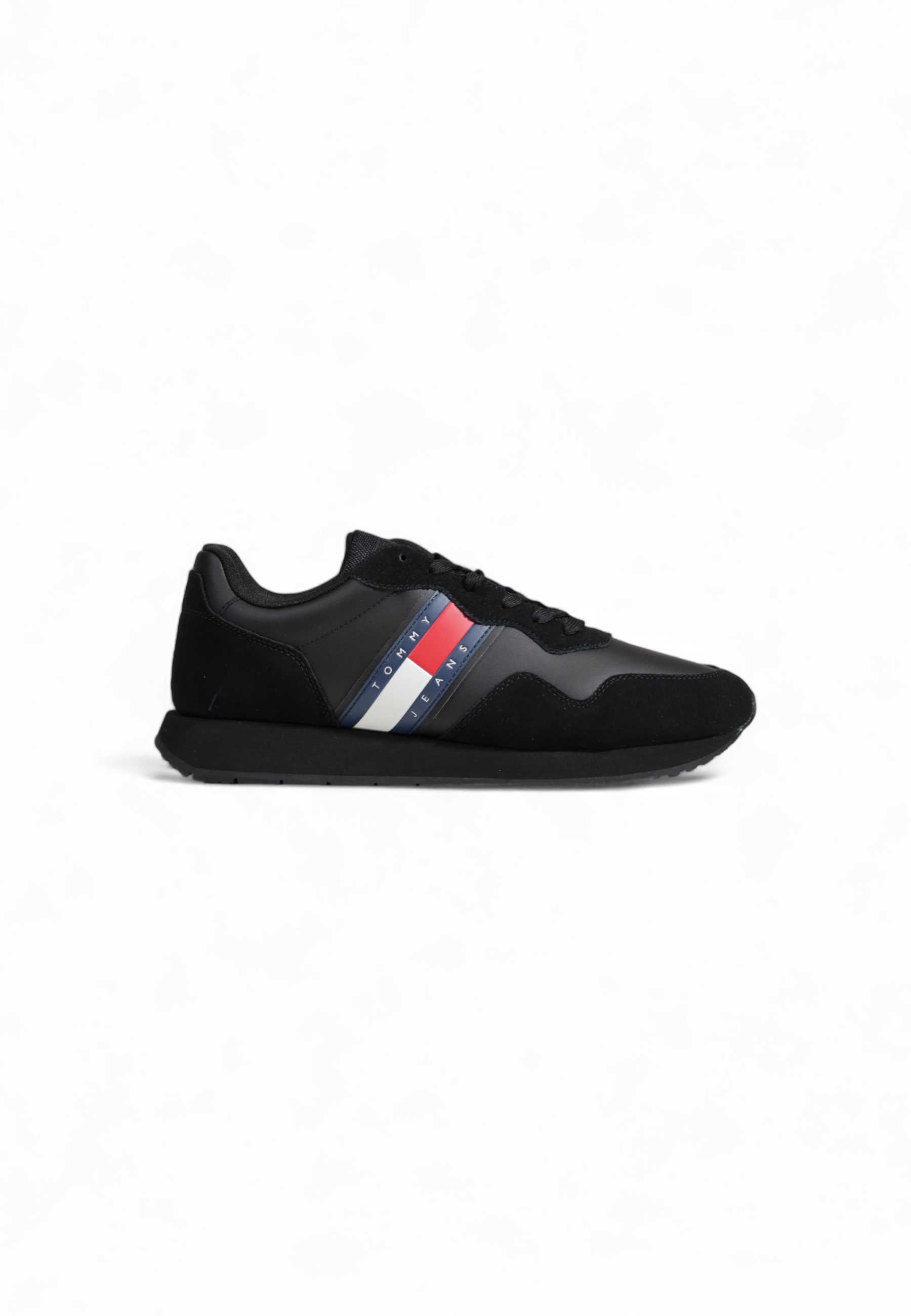

Кроссовки мужские Tommy Jeans кожаные с замшей, черный