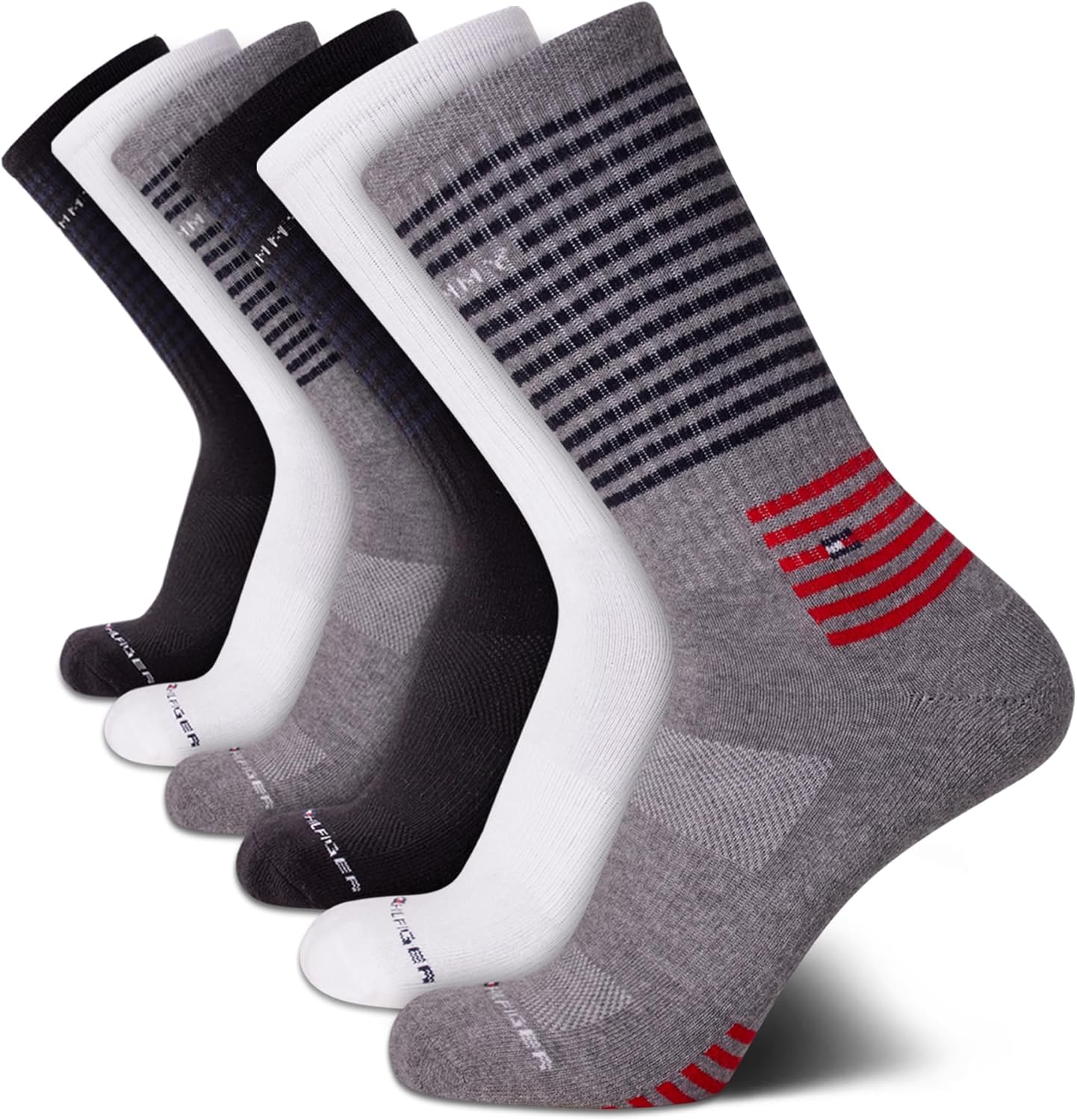 

Мужские носки Tommy Hilfiger Crew Socks - 6 пар, хлопковая смесь, эластичные, мягкие, дышащие, спортивные носки для мужчин, Assorted Multi