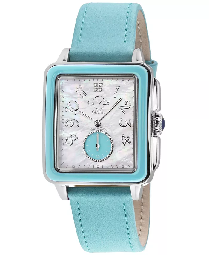 

Женские часы Bari Viva с сине-бирюзовым кожаным ремешком, 34mm Gv2 By Gevril