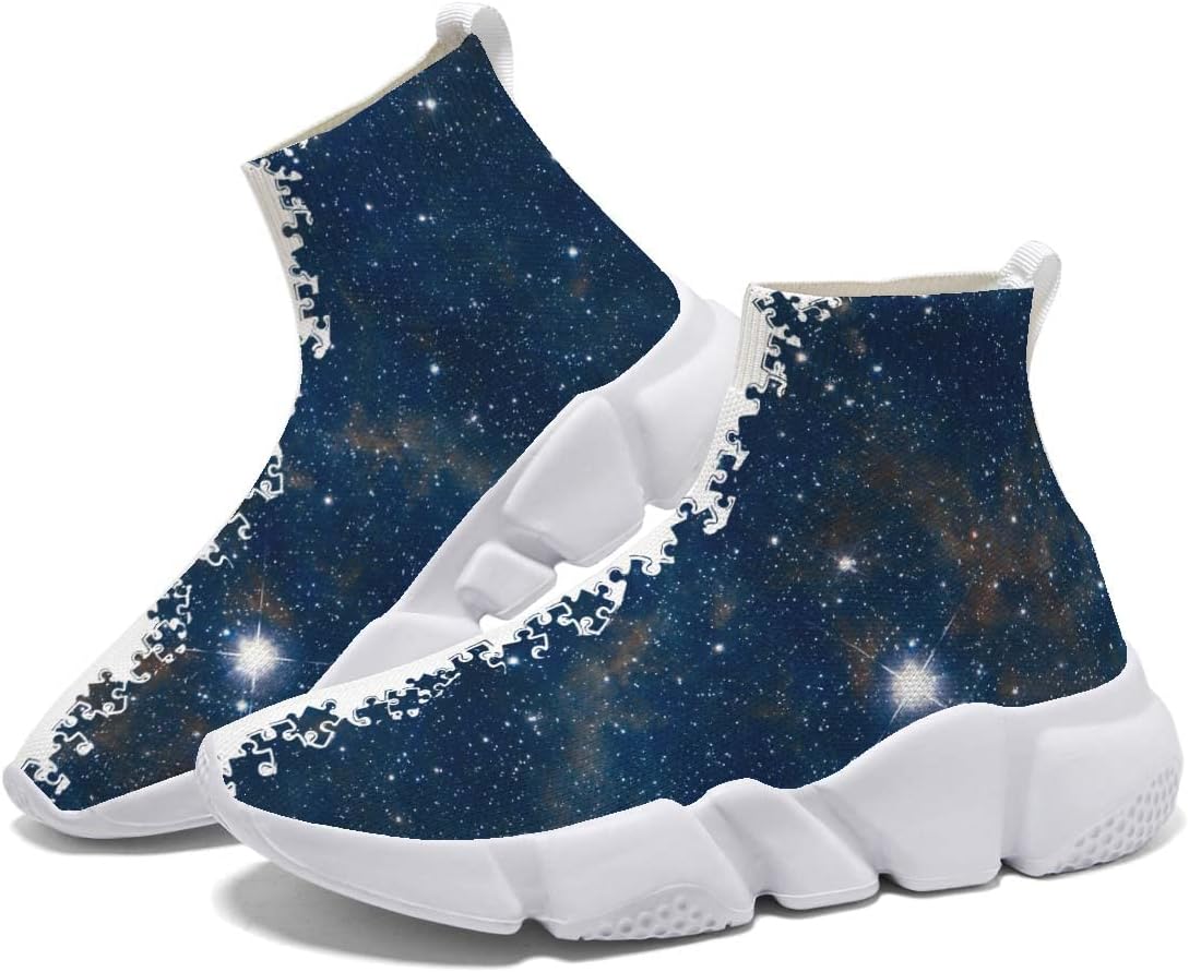 

Мужские легкие кроссовки для бега, повседневные, для тенниса и спорта, дышащие, вязаные, прогулочные, с противоскользящей подошвой, носочные, женские кеды, с рисунком «Звездное небо» и граффити Hetios, Starry Sky 02