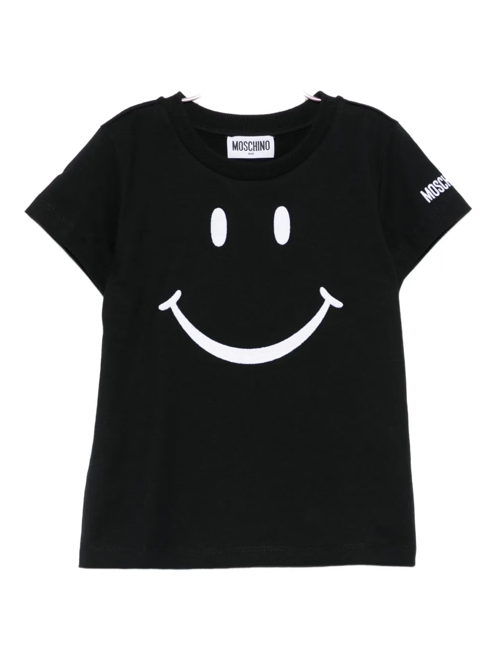 

Футболка с изображением смайлика Moschino Kids, черный