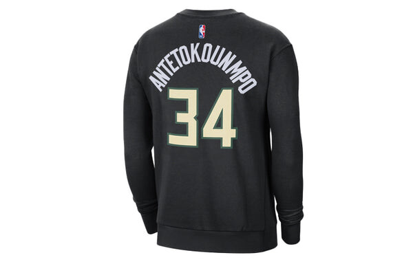 Толстовка Air Jordan NBA Milwaukee Bucks Sports Fleece Round Neck Black, черный — фото 2