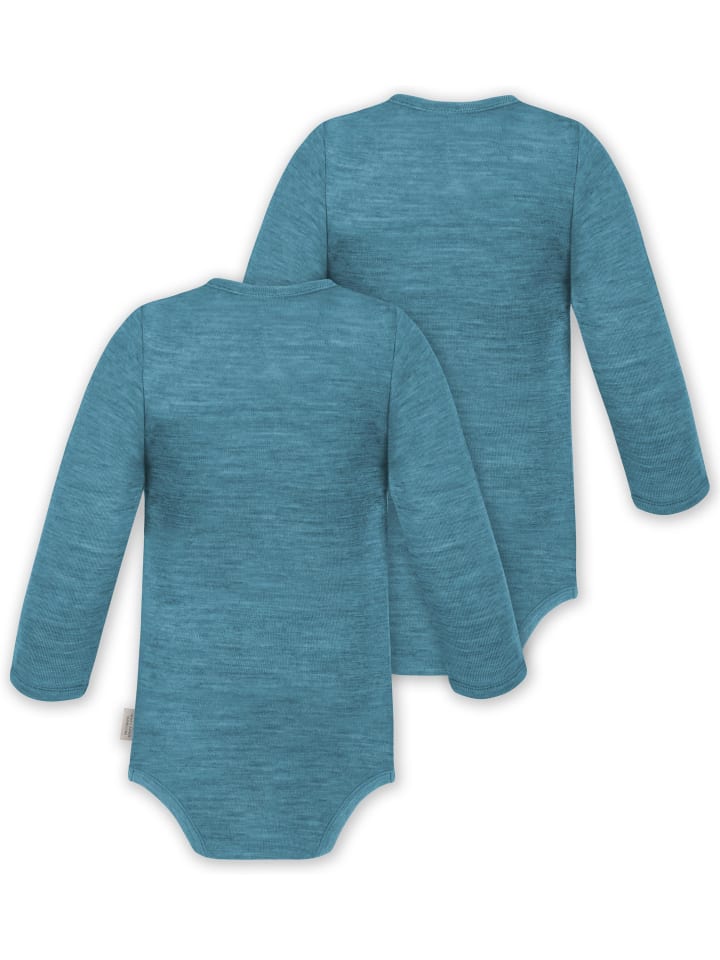 Normani Outdoor Sports Комплект из 2 детских боди с длинными рукавами из мериносовой шерсти, цвет Окленд, синий — фото 2