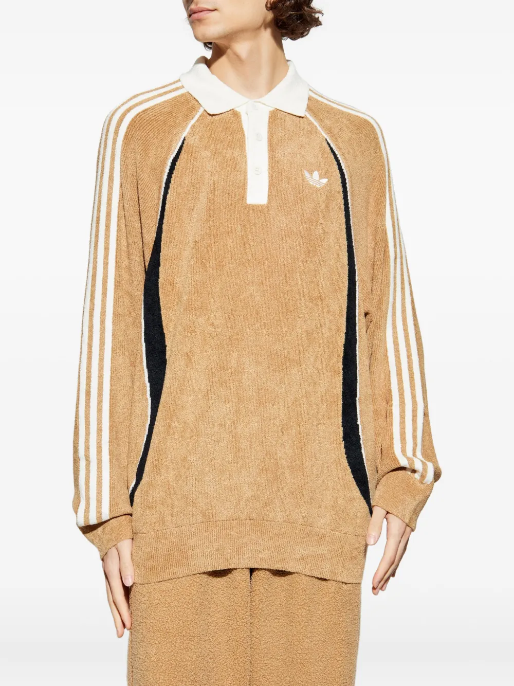 Ретро-свитер поло Remix Teamgeist Adidas, бежевый — фото 3