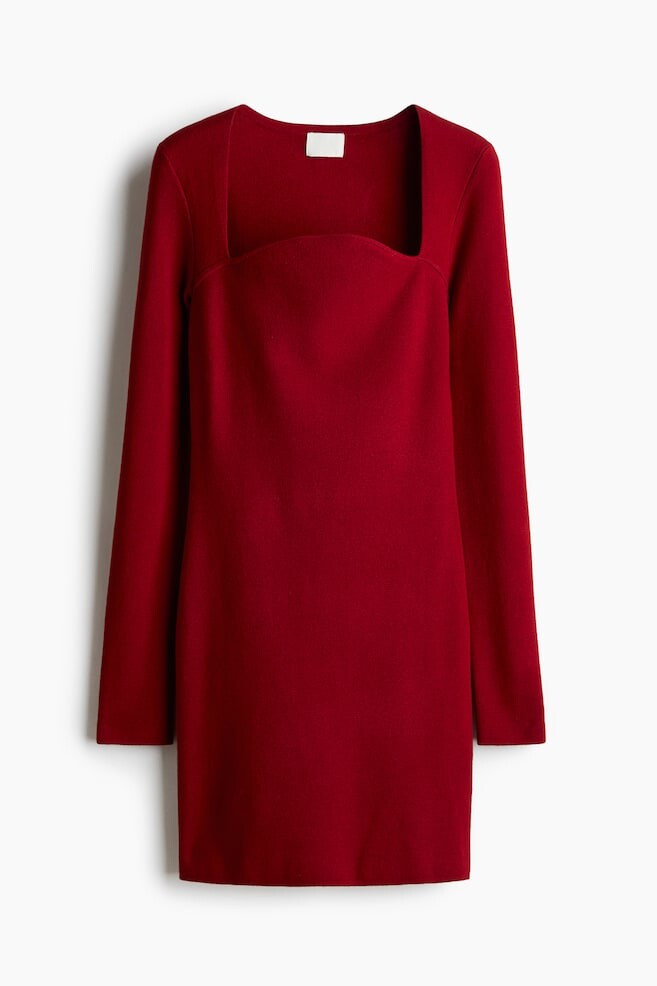 

Мини платье из трикотажа H&M, красный