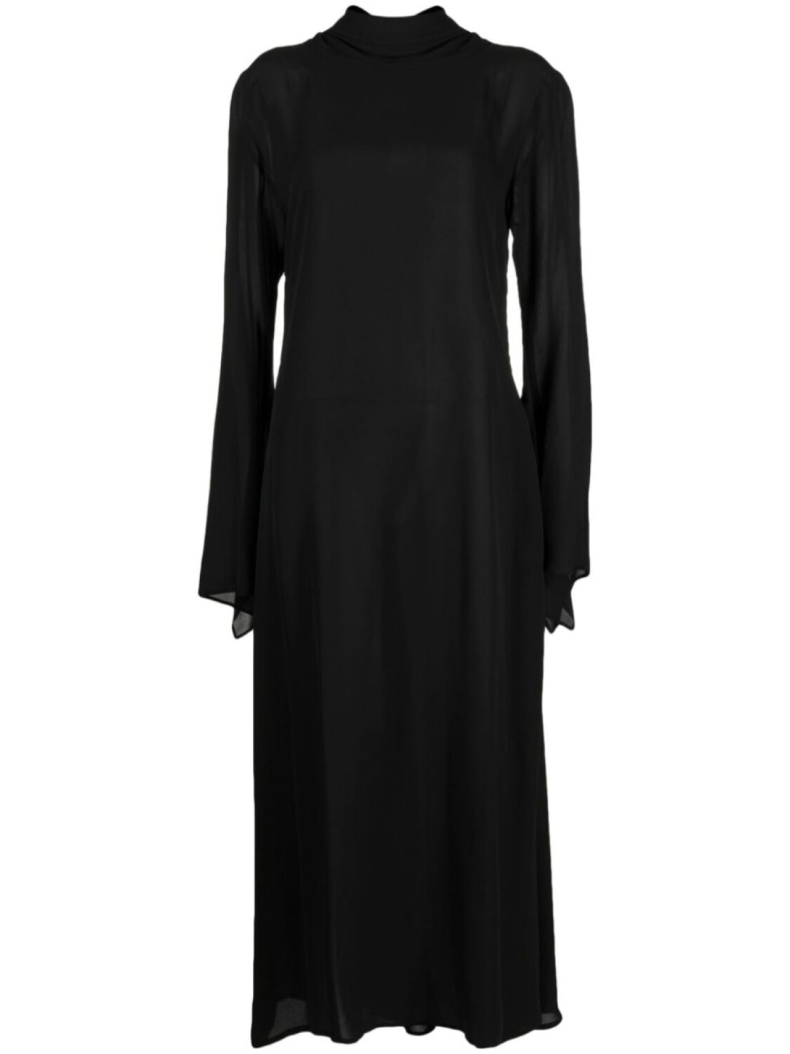 

Платье с высоким воротником и длинными рукавами Yohji Yamamoto, черный