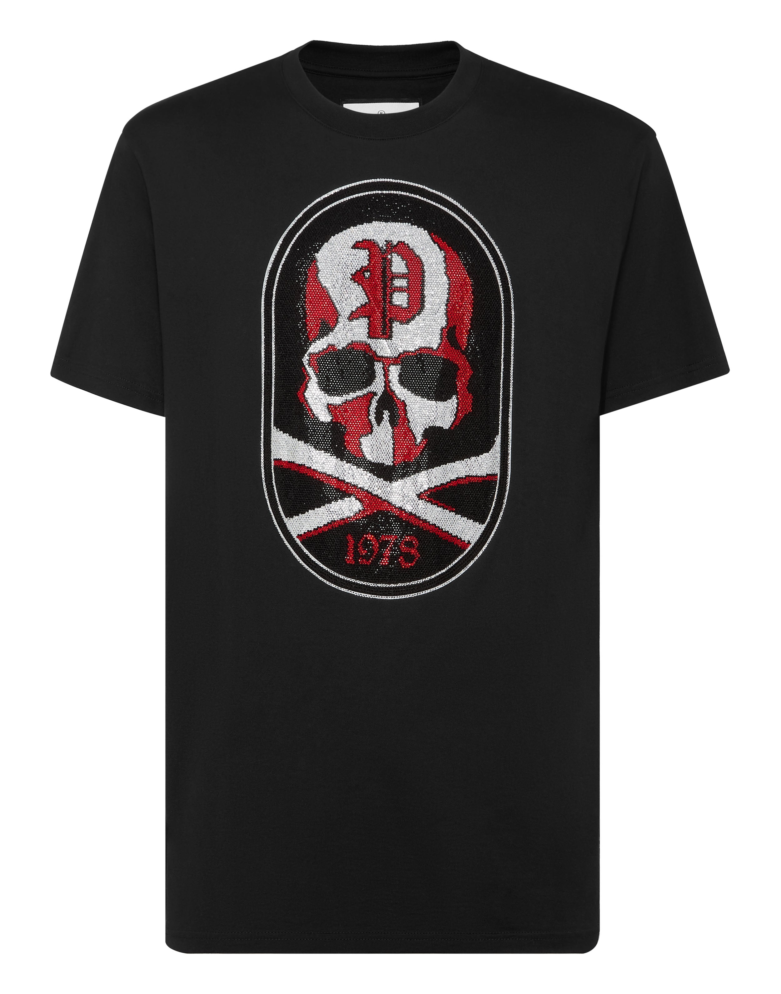 

Футболка с круглым вырезом SS с нашивкой Skull&Bones PHILIPP PLEIN, черный