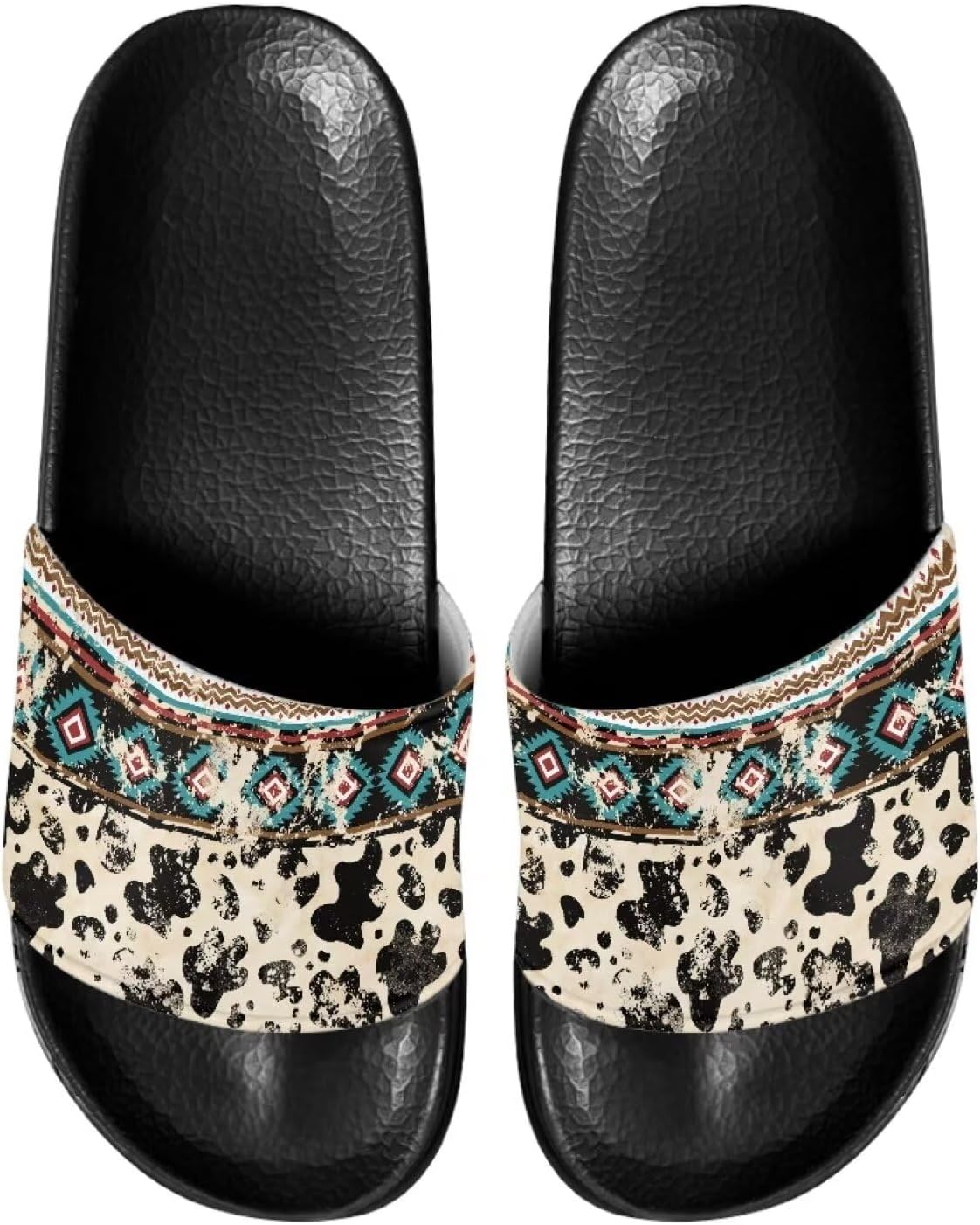 

Тапочки для женщин и мужчин, нескользящие, быстро сохнущие, для душа, сандалии для ванной Judentidos, Native American Aztec Cow