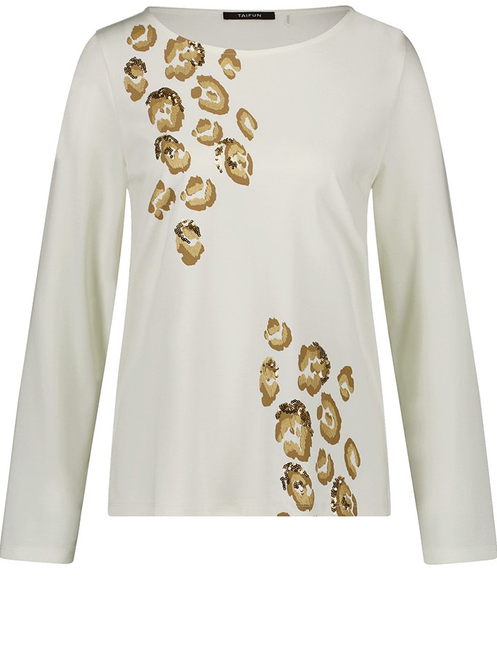 

TAIFUN Белая футболка с длинными рукавами