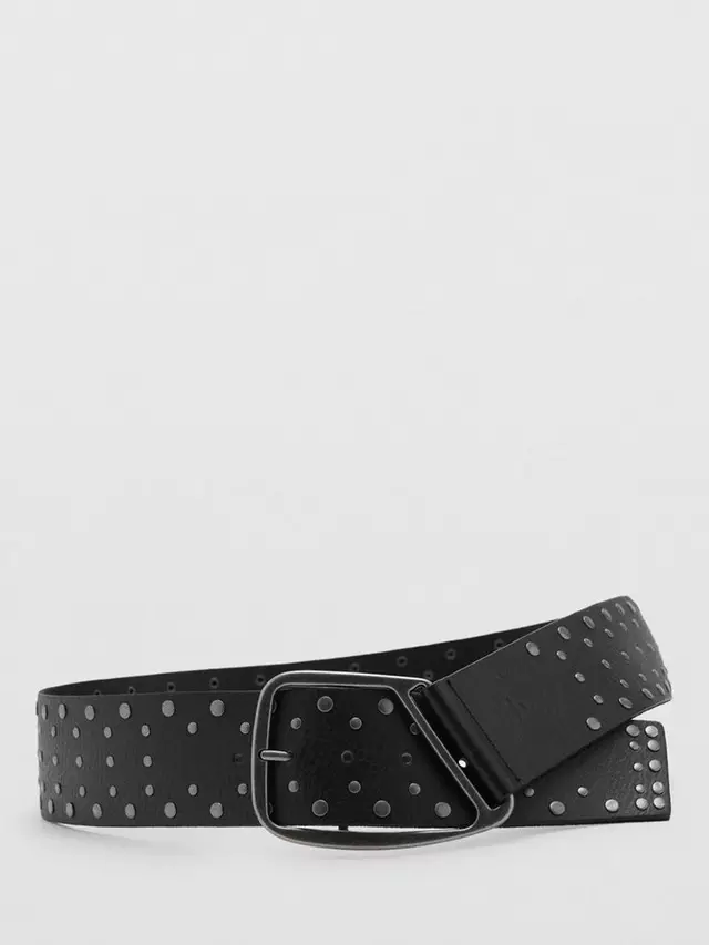 

Ремень Mango Betty Stud Leather, черный