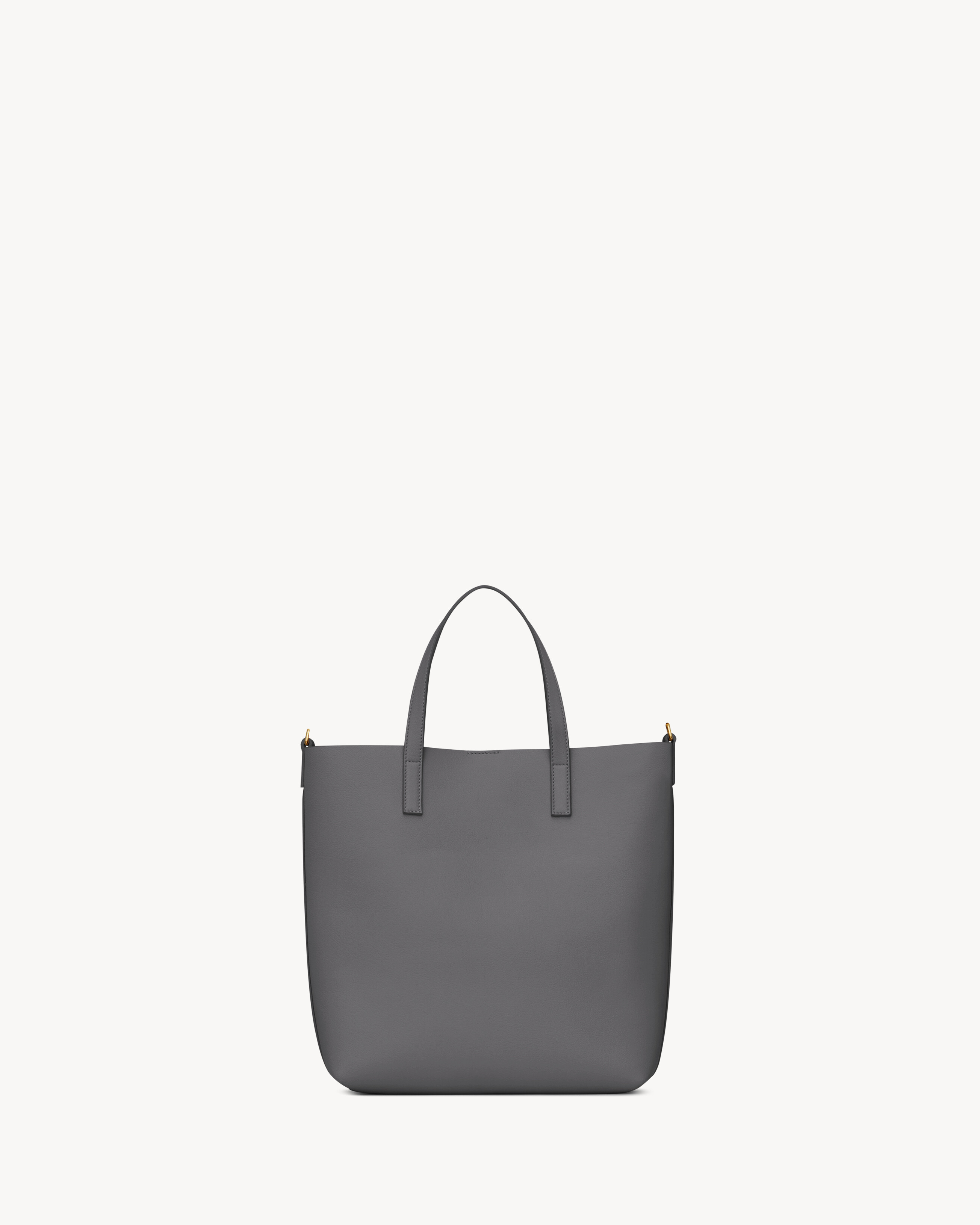 Сумка Shopping Saint Laurent Toy из кожи, серый/серебряный — фото 3