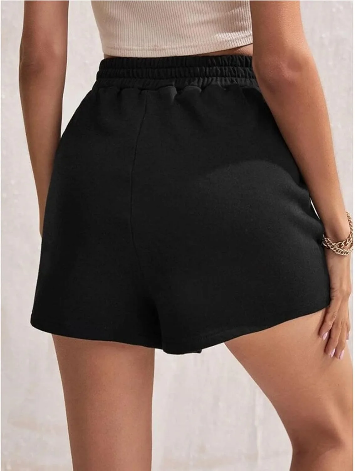 Женские шорты Casual летние с кулиской комфортные Athletic эластичные High Waist легкие Joggers Running с карманами — фото 3