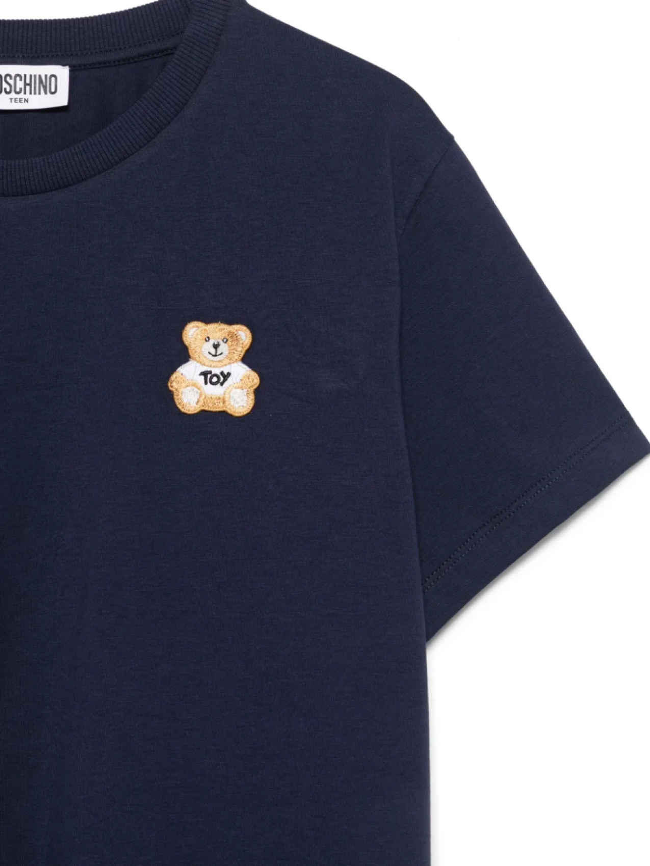 Moschino Kids футболка с нашивкой Leo Teddy, синий — фото 3