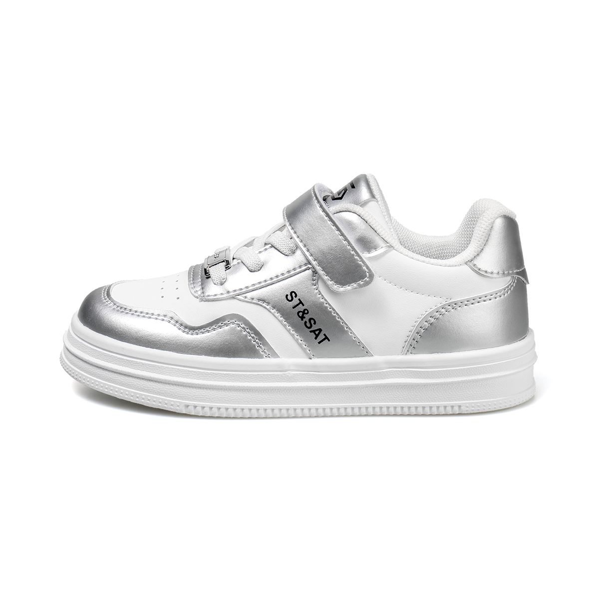 

Детские скейтерские кроссовки ST&SAT KIDS, белый/серебряный