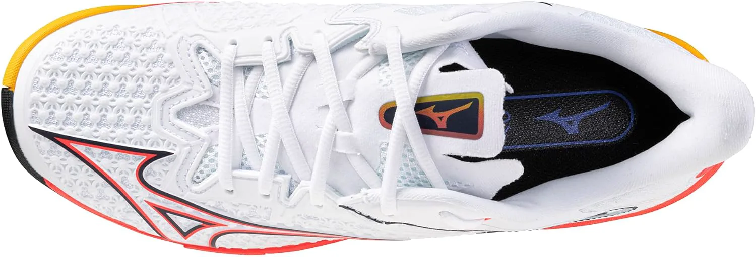 Мужские кроссовки Mizuno Wave Exceed Tour 6 для всех покрытий, белый/коралловый — фото 3