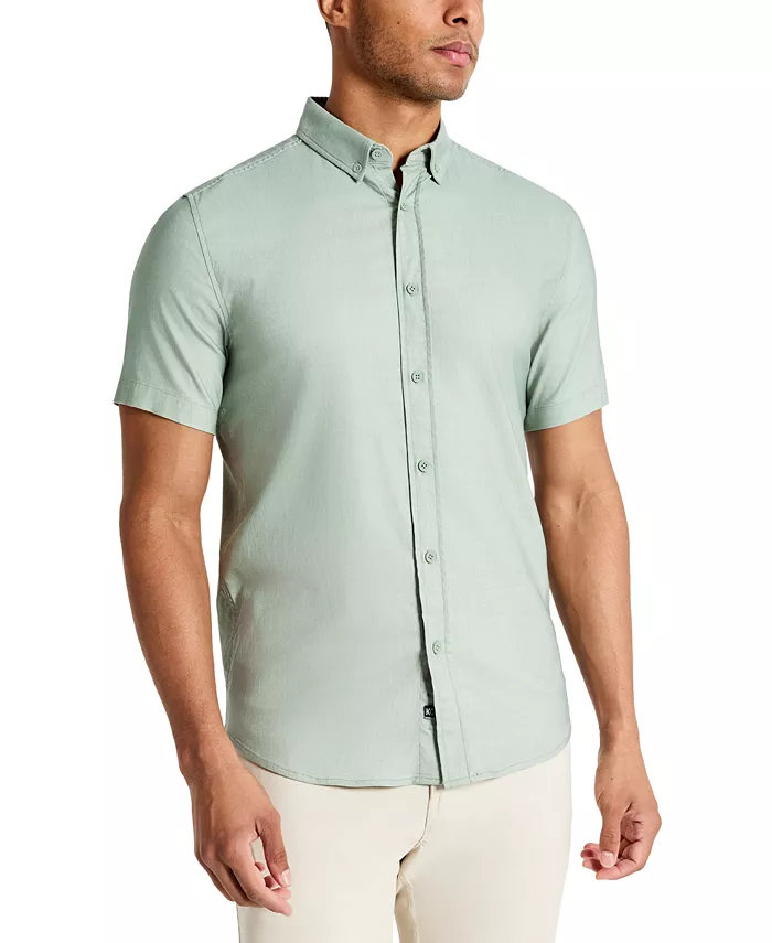 

Мужская спортивная рубашка с коротким рукавом Slim Fit на пуговицах Kenneth Cole, зеленый