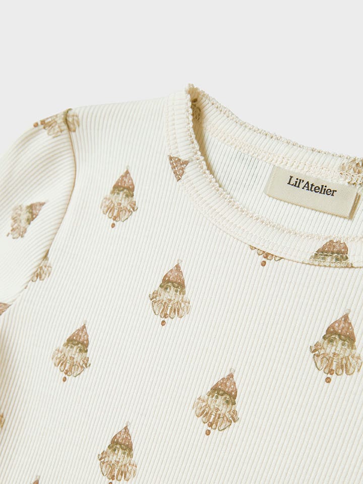 Lil Atelier Футболка с длинными рукавами кремового цвета — фото 3