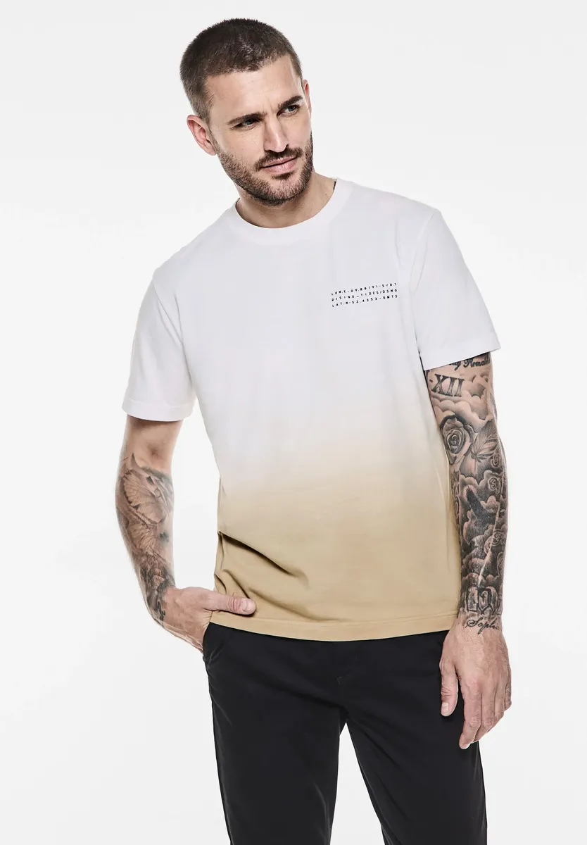 

STREET ONE МУЖСКАЯ футболка с надписью Street One Men, цвет Beach Sand
