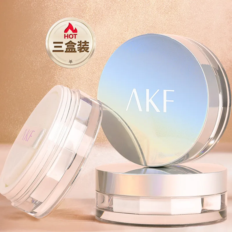 AKF Lightweight And Oil Control Clothing Sets Loose Powder Long Lasting Clear, Two-Piece Set: #Classic Transparent, Loose Powder 10g+#02 Shimmer Transparent, Loose Powder 10g — фото 4