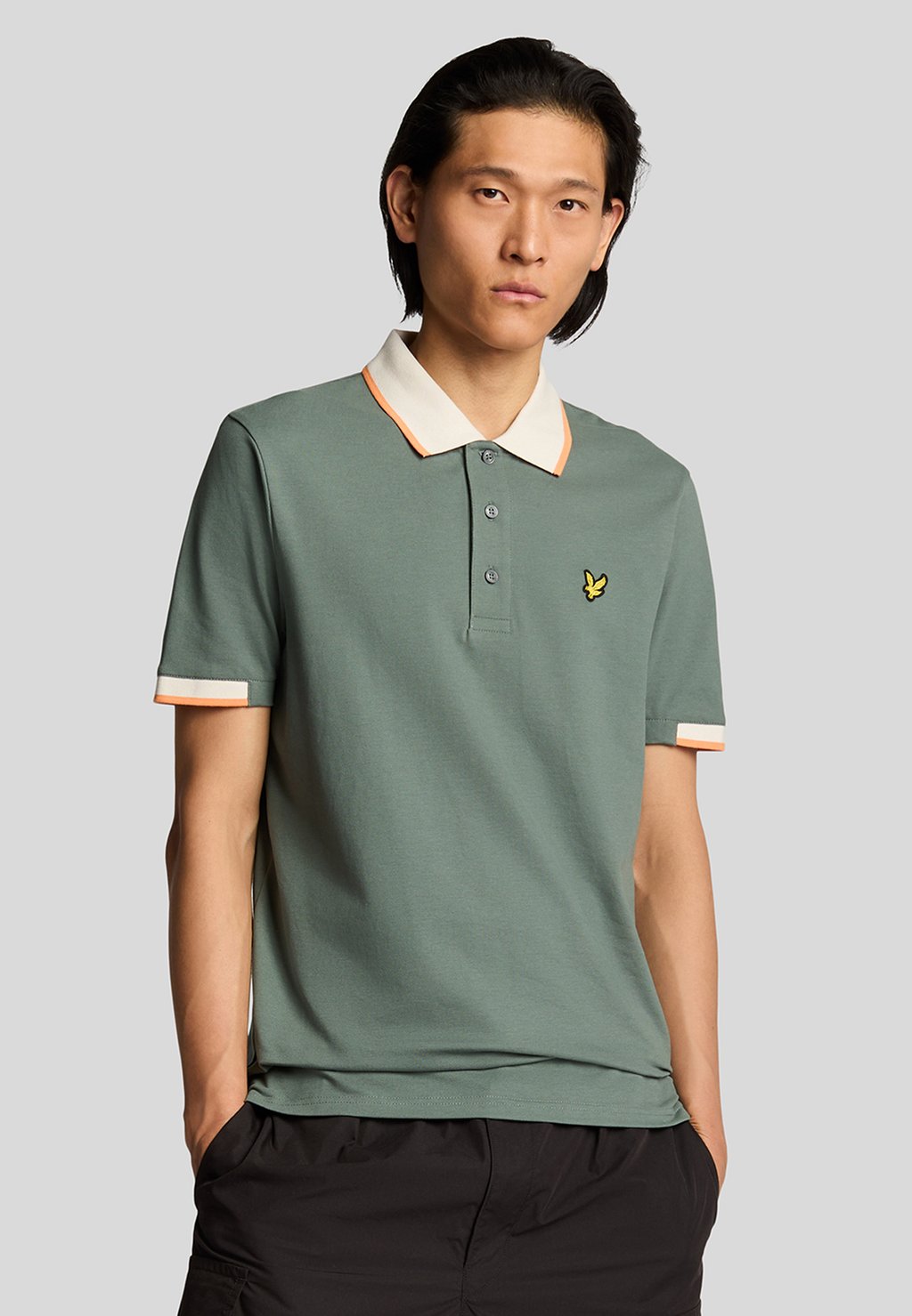 

Поло HALF TIPPED Lyle & Scott, серый