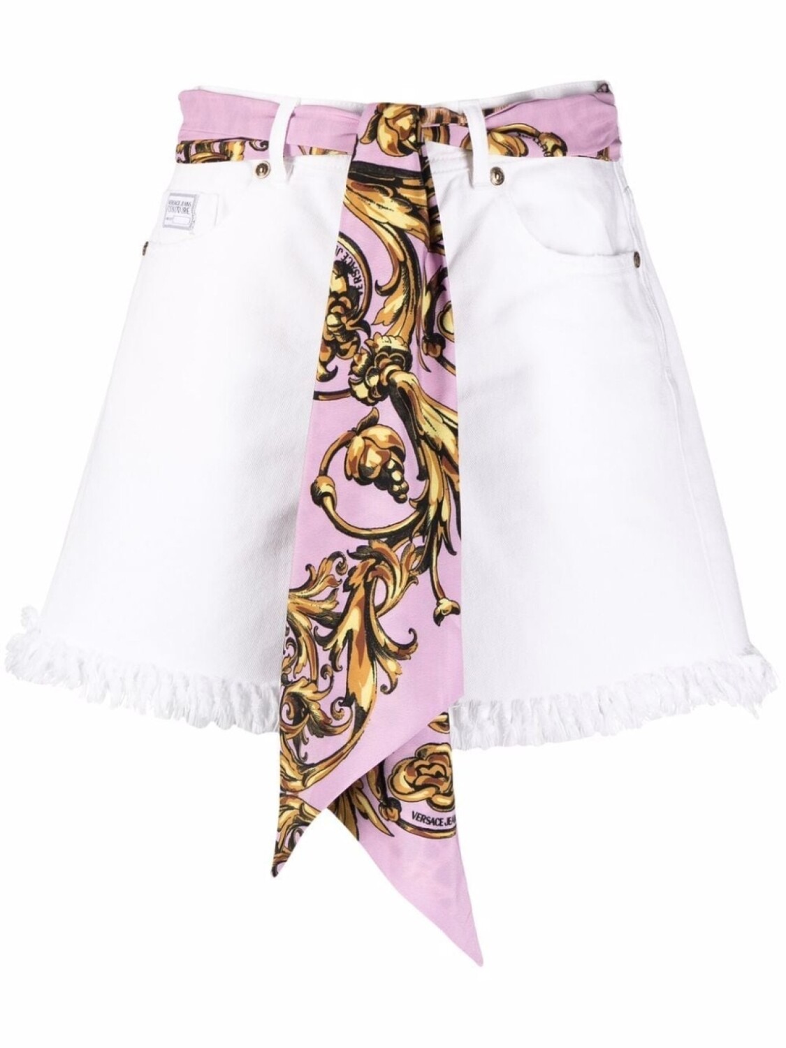 

Versace Jeans Couture шорты с поясом, белый