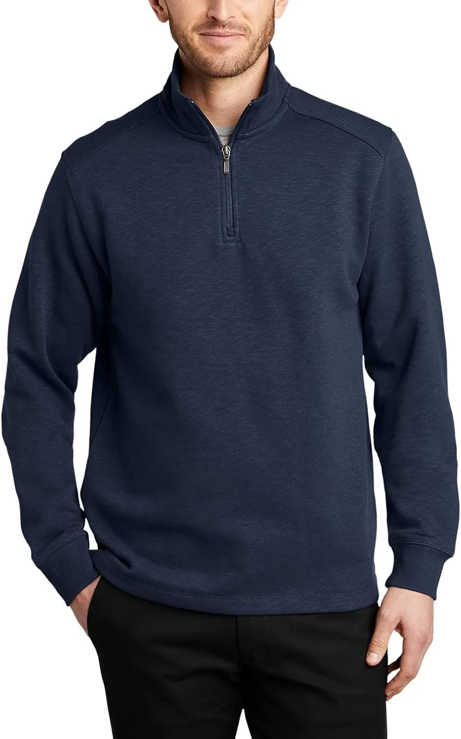 

JustBlanks мужская толстовка с четвертью молнии и воротником Cadet