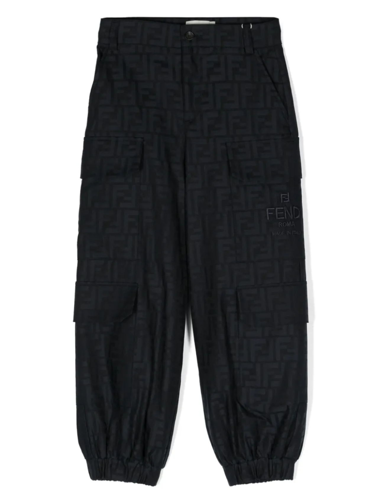 

Зауженные брюки с логотипом FF Fendi Kids, синий