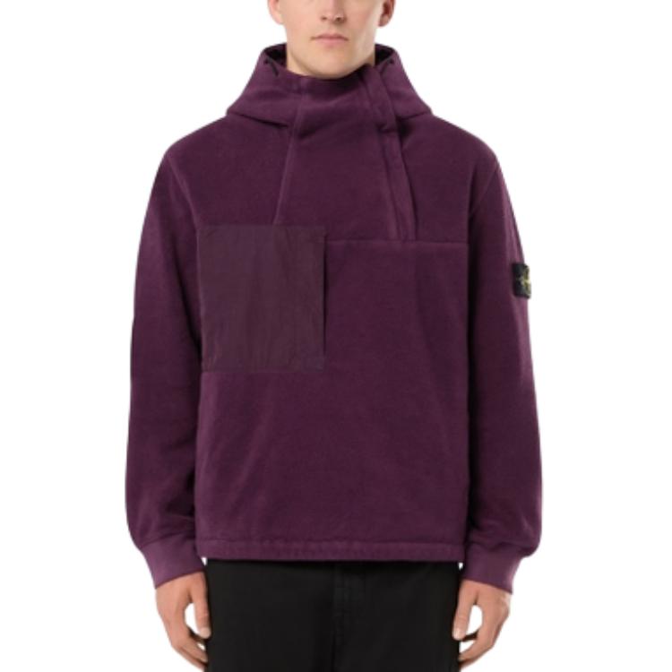 Толстовка с компас-нашивкой STONE ISLAND, Бордово-красный — фото 4