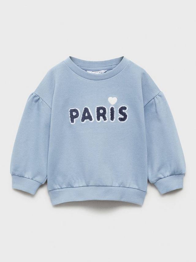 

Детская толстовка paris с пышными рукавами Mango, цвет Pastel Blue