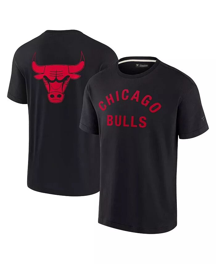 

Мужская и женская черная футболка Chicago Bulls Super Soft Fanatics Signature