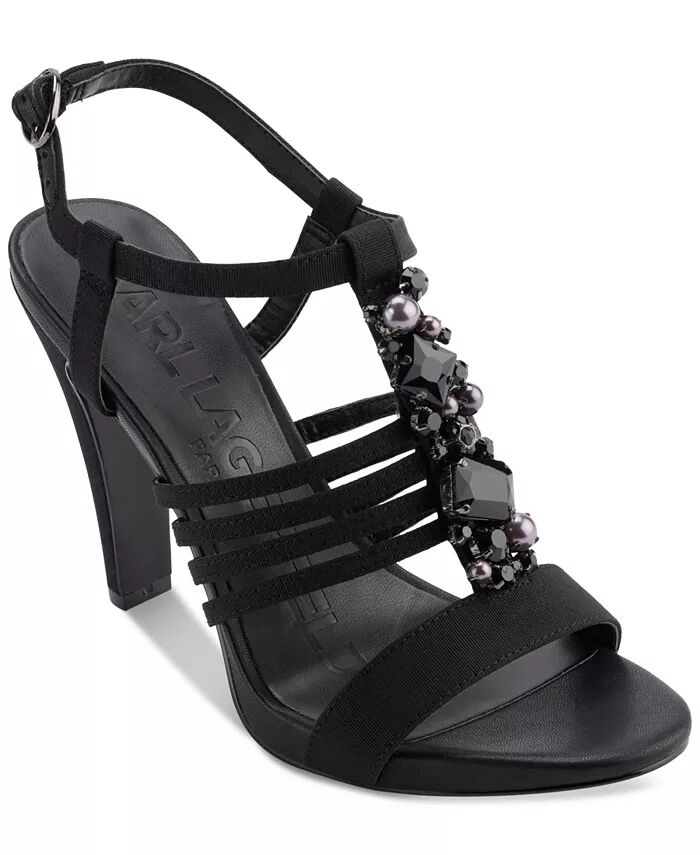Сандалии Cicely Strappy с декоративными накладками KARL LAGERFELD PARIS, черный
